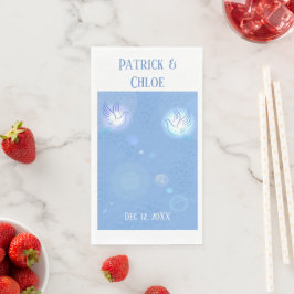 Heilige Taube Blaubeleuchtung Hochzeit Serviette