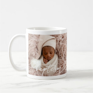 Heilige Taufe Elegantes Foto Modernes Chic Heart B Kaffeetasse