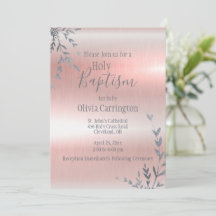 Heilige Taufe Pink Metallic Script Christening
