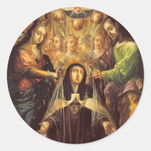 Heilige Teresa der Karte Runder Aufkleber
