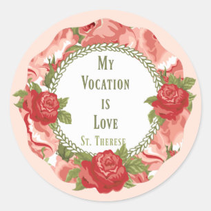 Heilige Therese des Kindes Jesus Kleine Blume Runder Aufkleber