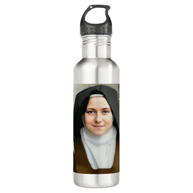 Heilige Therese Edelstahlflasche (Vorderseite)
