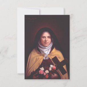 Heilige Thérèse von Lisieux Andachtsbildchen Dankeskarte