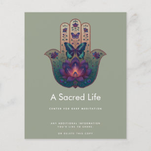 Heilige Transformation   Hamsa-Hand-Design Flyer