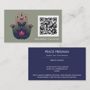 Heilige Transformation   Hamsa-Hand-Design Visitenkarte