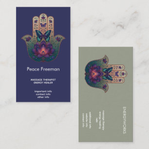 Heilige Transformation   Hamsa-Hand-Design Visitenkarte