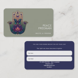 Heilige Transformation | Hamsa-Hand-Design Visitenkarte