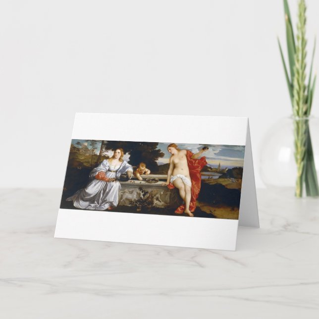 Heilige und profane Liebe, Tiziano Vecelli, 1515 Karte (Vorderseite)
