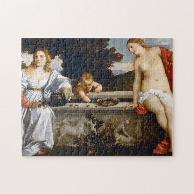Heilige und profane Liebe, Tiziano Vecelli, 1515 Puzzle (Horizontal)