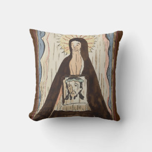 Heilige Veronika Jesus Gesicht Vintage Kunstmalere Kissen