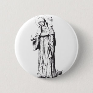 Heilige Walpurga mittelalterliche angelsächsische Button