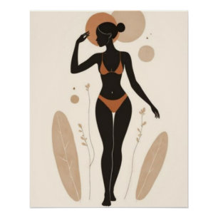 Heilige Weibliche Silhouette   Moderne Afrikanisch Poster