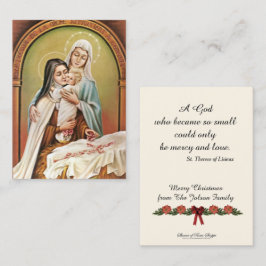 Heilige Weihnachtskarte St. Therese Visitenkarte
