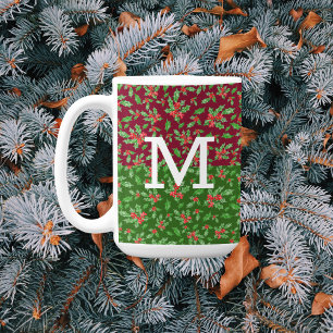 Heilige Weihnachtslieder und Beeren, rot und grün Kaffeetasse