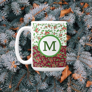 Heilige Weihnachtslieder und Beeren, rot und grün Kaffeetasse