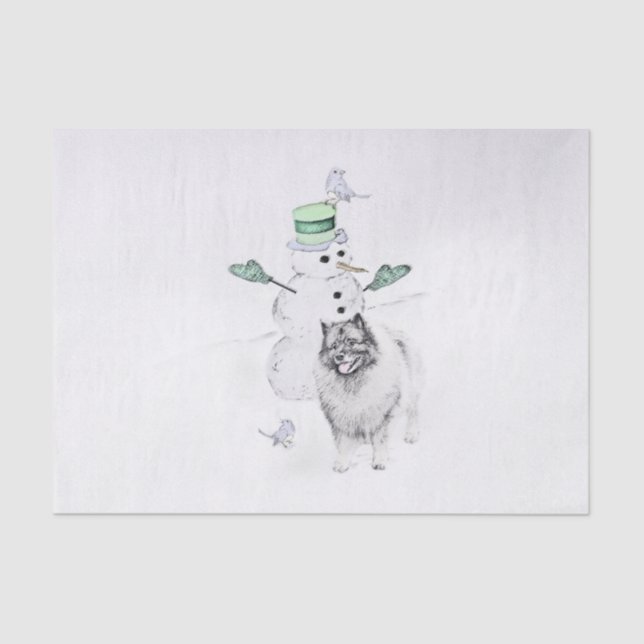 Heilige Weihnachtszeit Snowman Malerei Hund Kunst Seidenpapier (Vorderseite)