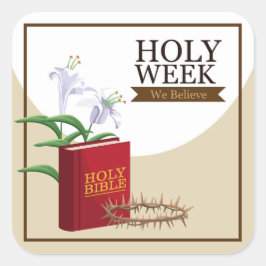 Heilige Woche Quadratischer Aufkleber