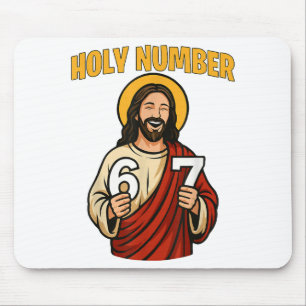 Heilige Zahl 67 Christlich 6 7 Meme Männer Frauen Mousepad