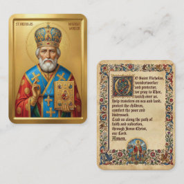 Heiligen Nikolaus Gebetskarte Visitenkarte
