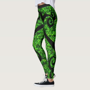 Heiligen Patrick Tagestanzen-Wirbels-Klee-Felder Leggings