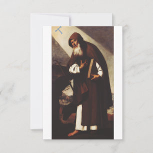 Heiligenbildkarte des hl. Antonius des Großen Vate Dankeskarte