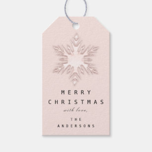 Heiligenwein Weihnachten Rosa Schneeflocken Geschenkanhänger