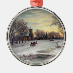 Heiliger Abend Silbernes Ornament