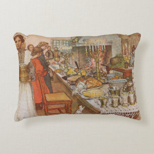 Heiliger Abend von Carl Larsson, Vintage Holidays Zierkissen