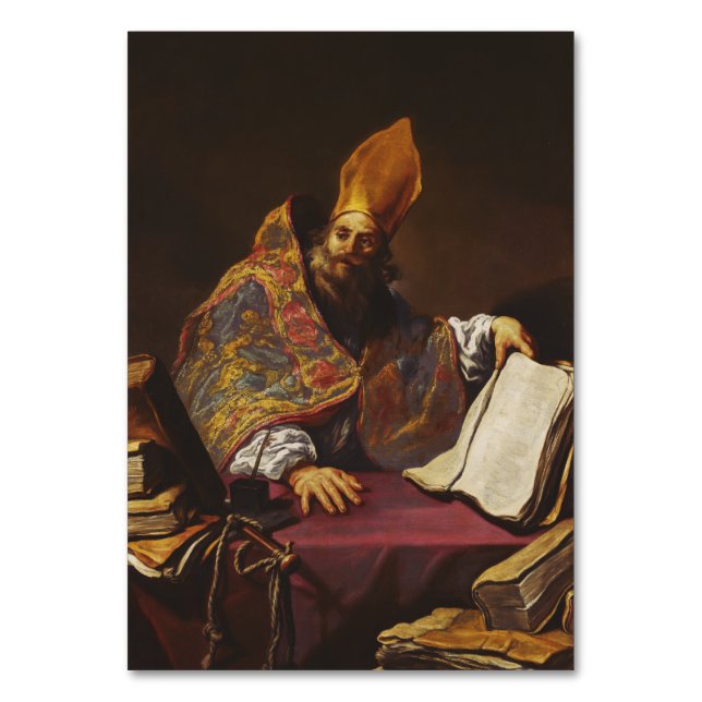 Heiliger Ambrose Vater der katholischen Kirche Tischnummer (Vorderseite)