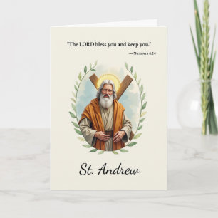 Heiliger Andreas, Gottes Frieden und Segen Schrift Karte