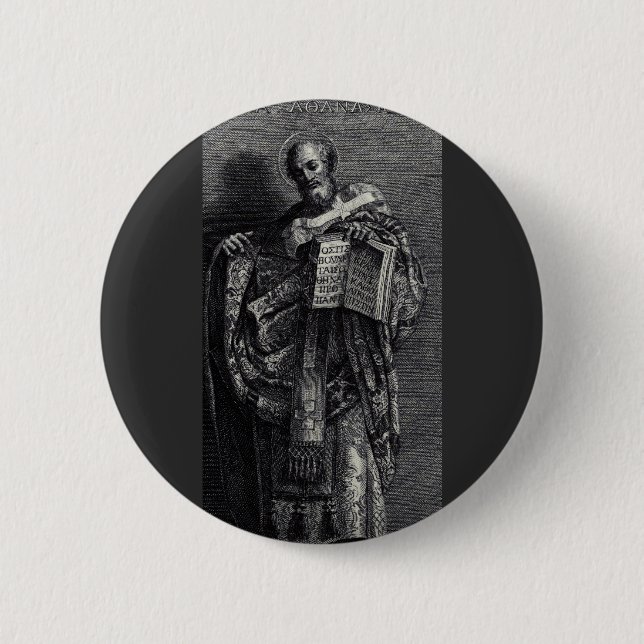 Heiliger Athanasius von Alexandria Papst und Patri Button (Vorderseite)