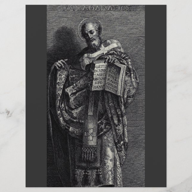 Heiliger Athanasius von Alexandria Papst und Patri Flyer (Vorne)