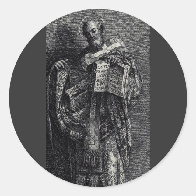 Heiliger Athanasius von Alexandria Papst und Patri Runder Aufkleber (Vorderseite)