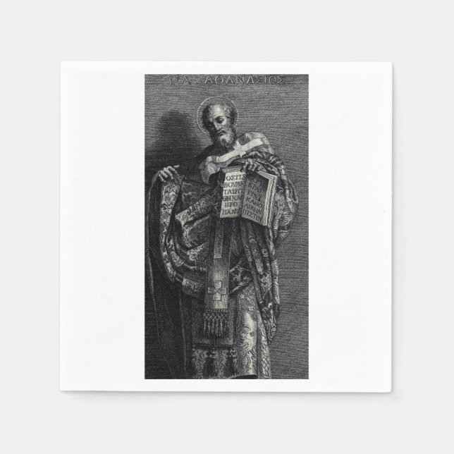 Heiliger Athanasius von Alexandria Papst und Patri Serviette (Vorderseite)