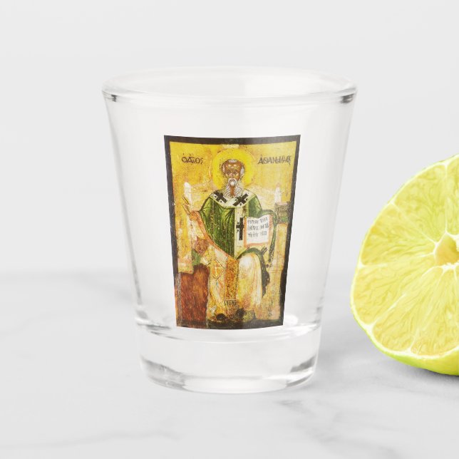 Heiliger Athanasius von Alexandria Schnapsglas (Vorderseite)