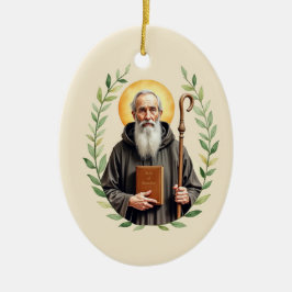 Heiliger Benedikt von Nursia Gottes Frieden und Se Keramik Ornament