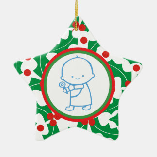 Heiliger Berry Baby's 1. Weihnachtsdekoration Keramikornament