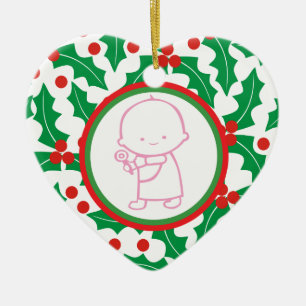 Heiliger Berry Baby's 1. Weihnachtsdekoration Keramikornament