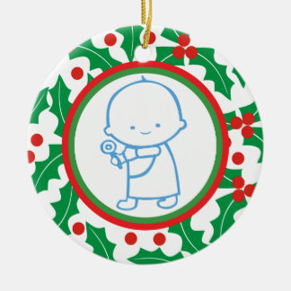 Heiliger Berry Baby's 1. Weihnachtsdekoration Keramikornament