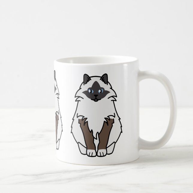 Heiliger Birman Katzen-Cartoon Kaffeetasse (Rechts)