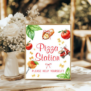 Heiliger Cannoli-Baby-Shower-Pizza-Station-Plakat Poster