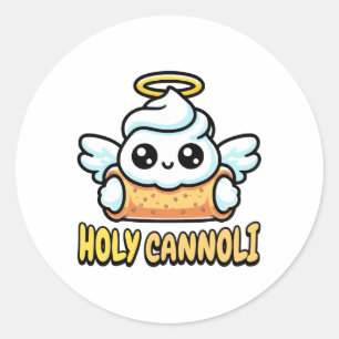 Heiliger Cannoli! Niedlich Cannoli Dessert Pun Runder Aufkleber