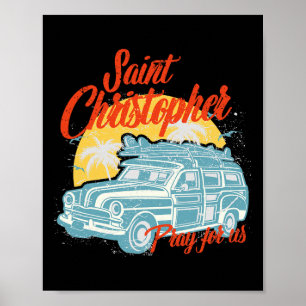 Heiliger Christoph Surfer Typ Surft Männer Strand  Poster