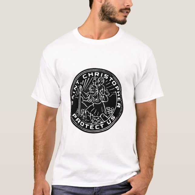 Heiliger Christophorus-Medaille T-Shirt (Vorderseite)