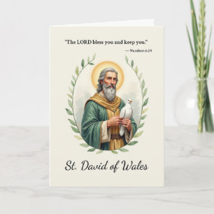 Heiliger David von Wales Gottes Frieden mit der Sc Karte
