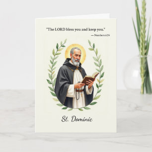 Heiliger Dominikus, Gottes Frieden und Segen Schri Karte