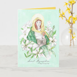 Heiliger Dymphna-Feiertag 15. Mai Religiöse Lilie Karte