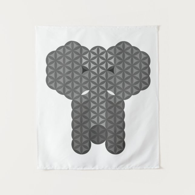 Heiliger Elefant - Elefant des Lebens. Wandteppich (Vorderseite)