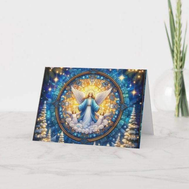 Heiliger Engel Buntglas Weihnachten (Vorderseite)