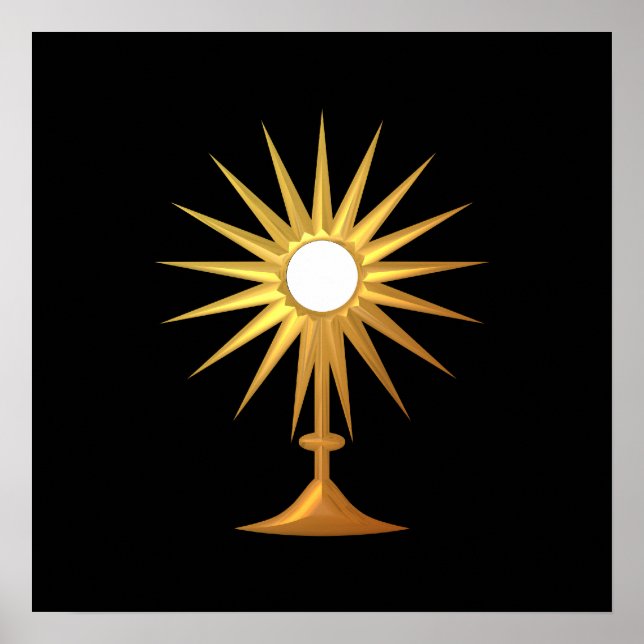 Heiliger Eucharist in der goldenen Monstrance Poster (Vorne)